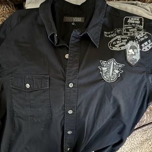 UEC Vans “Off The Wall” short sleeve button down shirt Mens L